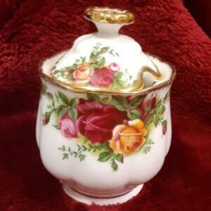 Old Country Roses Jam Jar Condiment Dish Royal Albert England